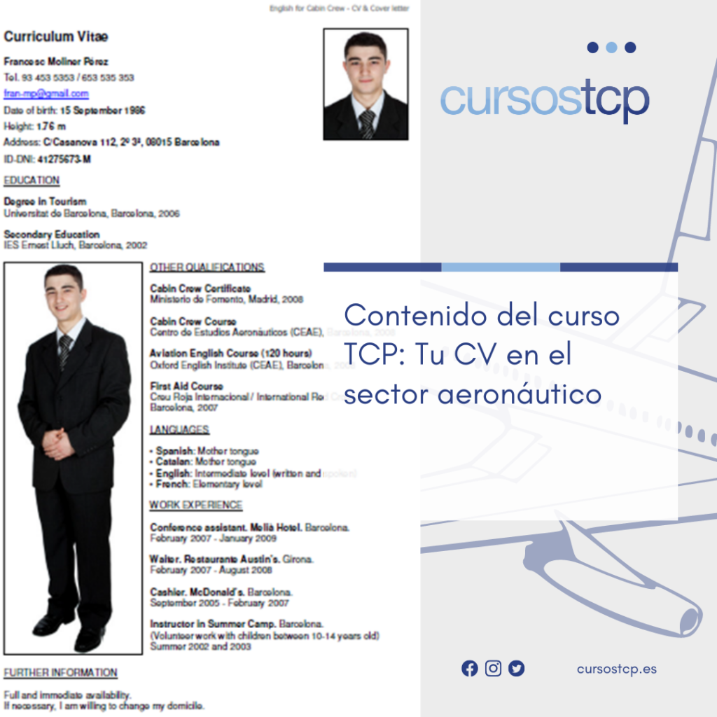 Contenido Del Curso TCP: Tu CV En El Sector Aeronáutico - CURSOSTCP ...